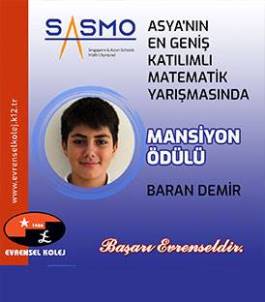 SASMO Matematik Olimpiyatlarında EVRENSEL KOLEJDEN Büyük Başarı