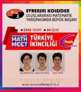 EVRENSEL KOLEJ'DEN ULUSLARARASI MATEMATİK BAŞARISI - PURPLE COMET MATH TÜRKİYE 2.LİĞİ