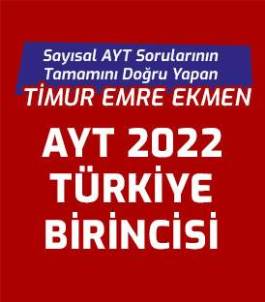 AYT TÜRKİYE BİRİNCİSİ EVRENSEL KOLEJ'DEN