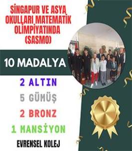 EVRENSEL KOLEJ SASMO MATEMATİK OLİMPİYATINDA 10 MADALYA İLE TÜRKİYE BİRİNCİSİ