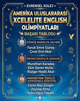 AMERİKA ULUSLARARASI İNGİLİZCE OLİMPİYATLARINDA 8 DERECE