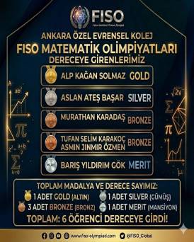 Evrensel Kolej Öğrencilerinden Uluslararası Matematik Olimpiyatı'nda (FISO) Büyük Başarı