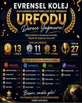 EVRENSEL KOLEJ’DEN URFODU’DA DERECE YAĞMURU